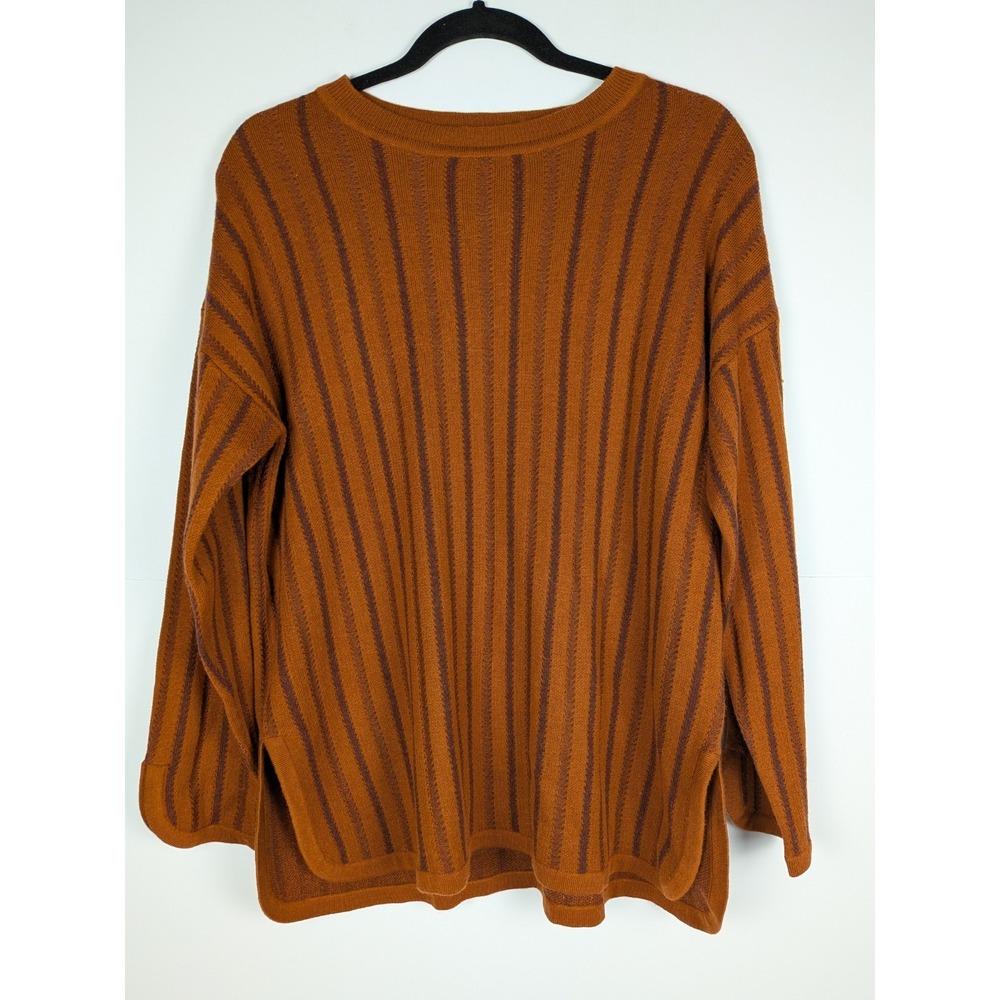 Kerisma Women's Oversized Knit Sweater Size S/M Striped Rust Brown